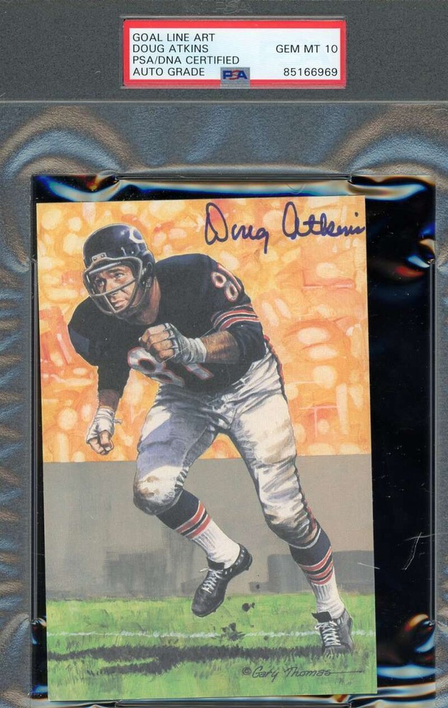 Doug Atkins Gem Mint 10 PSA DNA Signed Goal Line Art Card GLAC Autograph