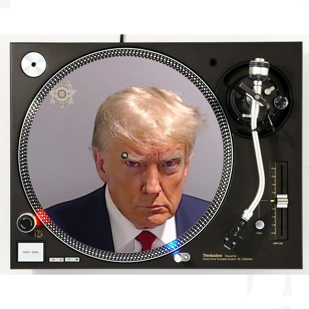 Donald J Trump Thug Life Mug Shot #1 Slipmat Turntable 12