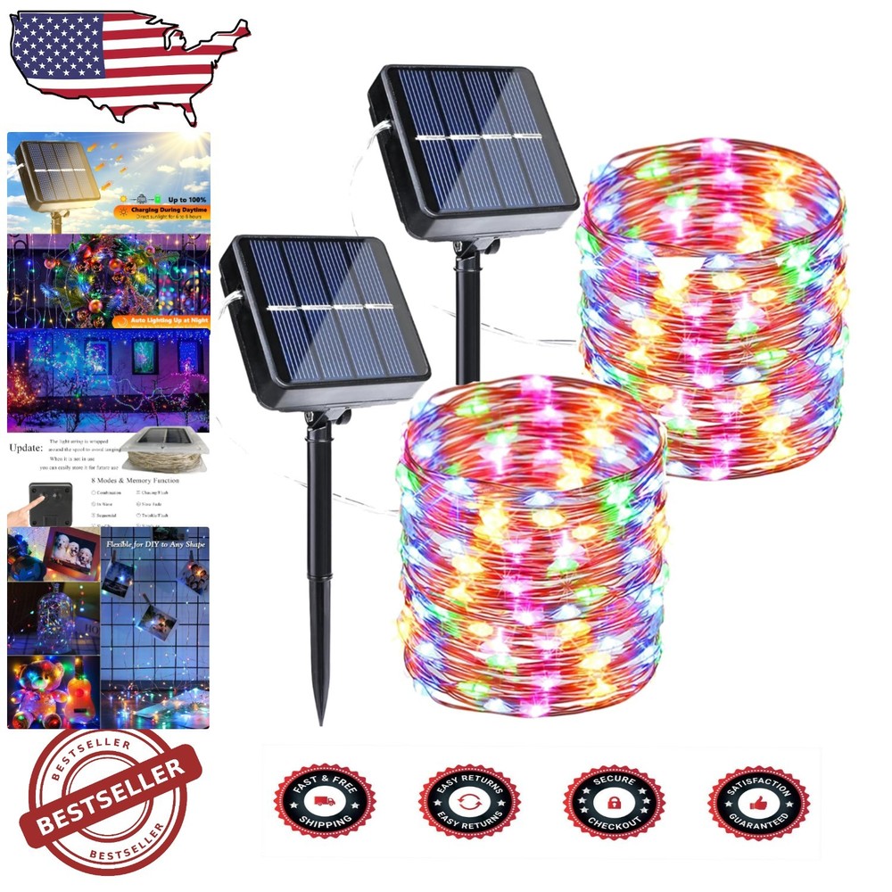 240LED Solar Fairy Lights, 80FT Multicolor String Lights - Waterproof & Flexible