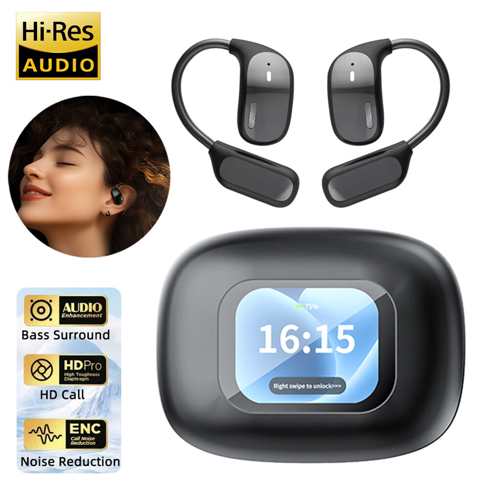 Bluetooth 5.4 Headphones Touch Screen Headset Earphones Noise Cancelling Mic