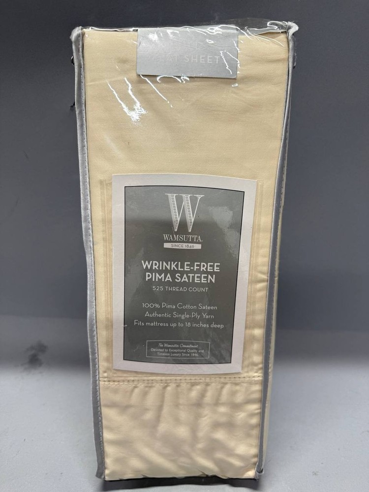 Wamsutta Ultra Soft Sateen 525 TC 100% Pima Cotton 1 Full Flat Sheet in Sand
