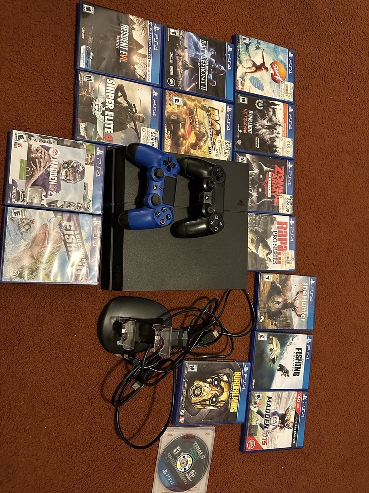PS4 Bundle with 15 Games 2 Controllers and All Cables