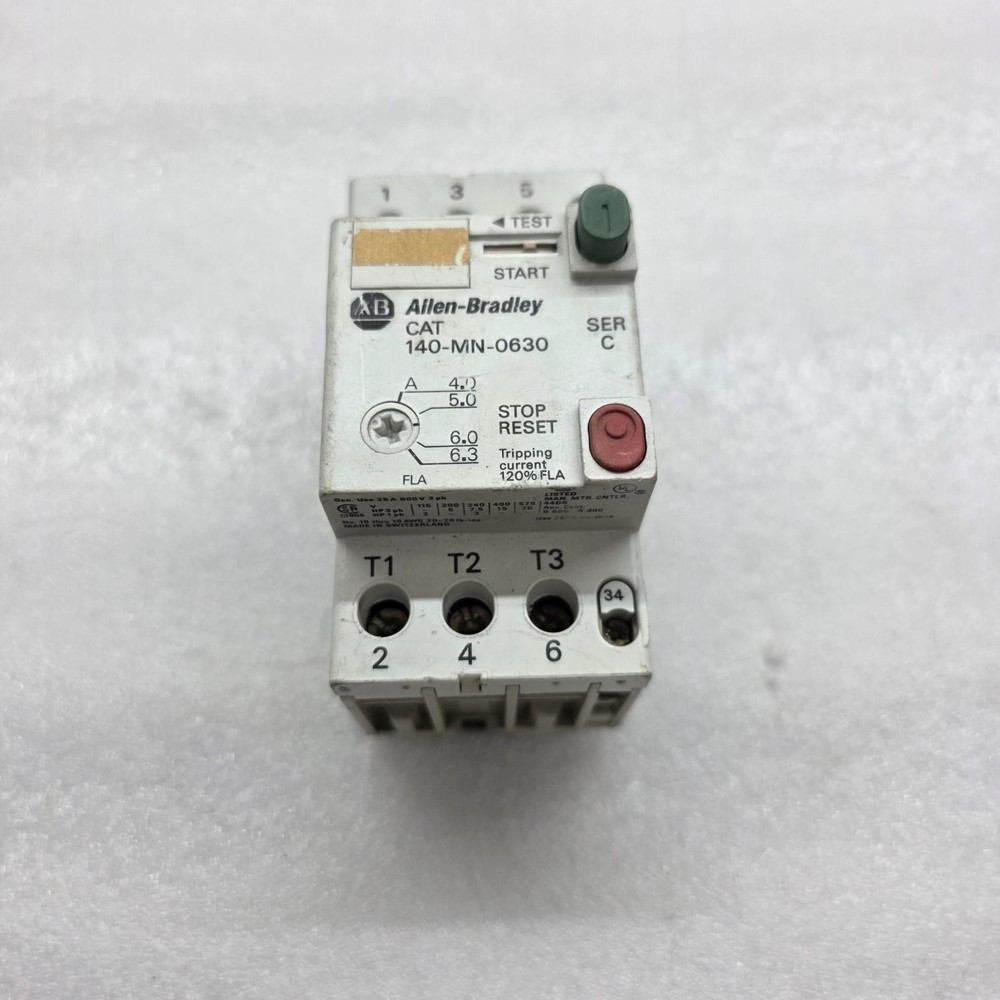 ALLEN BRADLEY CAT 140-MN-0630 MOTOR STARTER 4.0-6.3 A