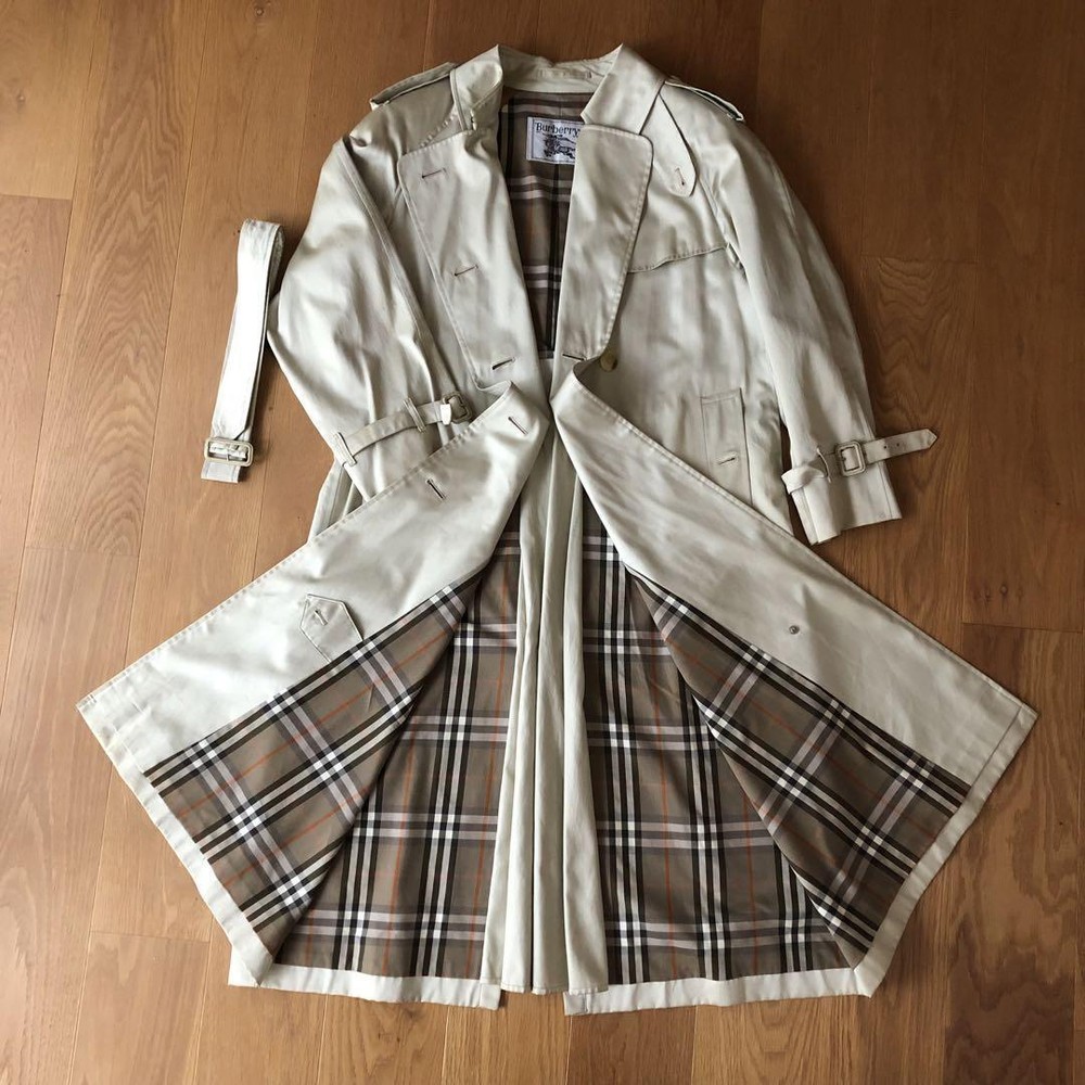 M Women'S Burberry Trench Coat Nova Check White Tag