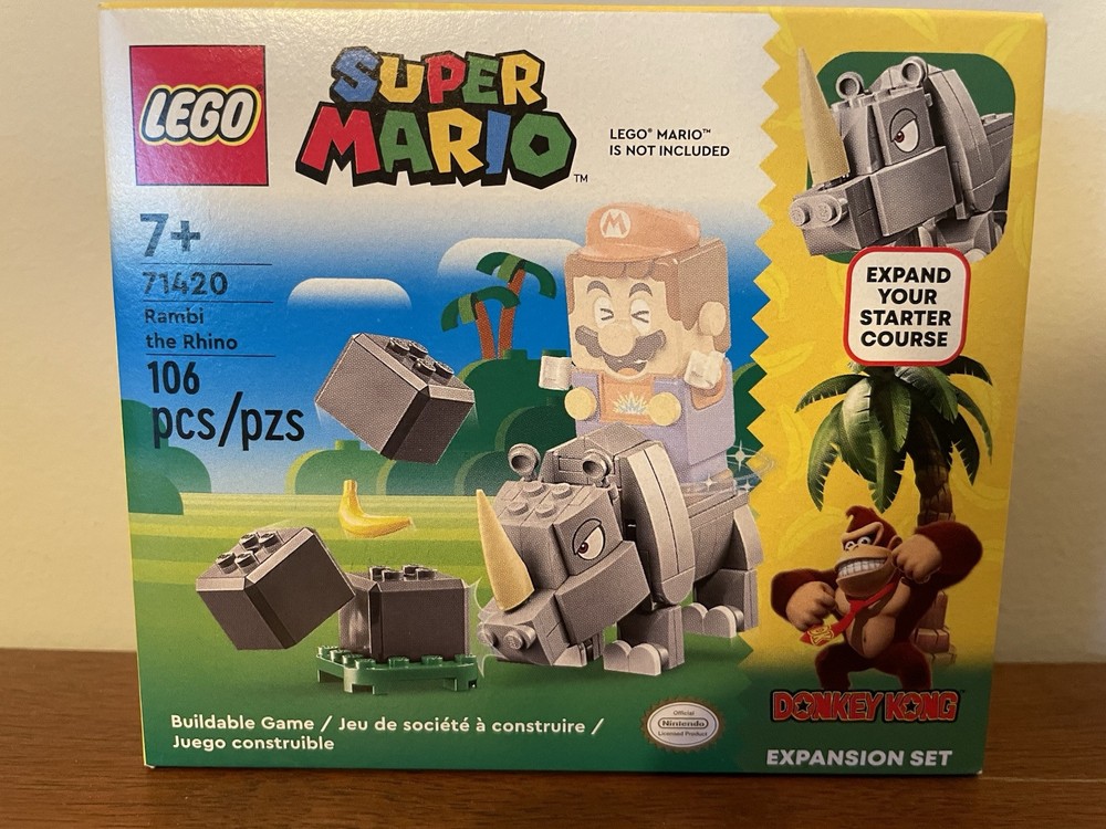 LEGO Super Mario Rambi the Rhino Expansion Set 71420 New Sealed Box