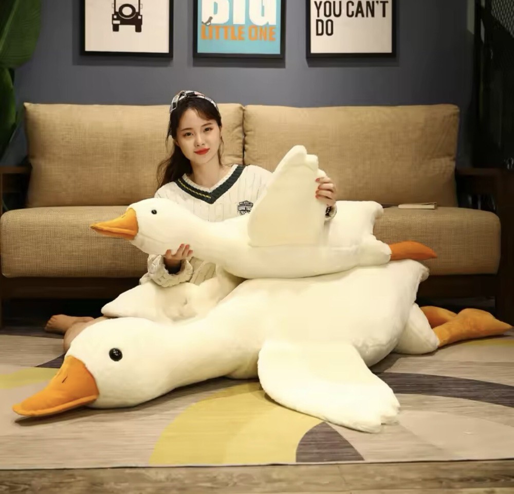 Giant White Duck/goose Plushie Toys Soft Stuffed Big Wings Goose Very Soft