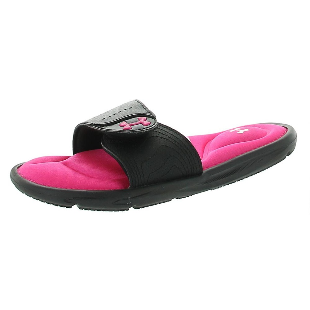 Under Armour Girls Black Slide Sandals Shoes 2 Medium (B,M) Little Kid  2670