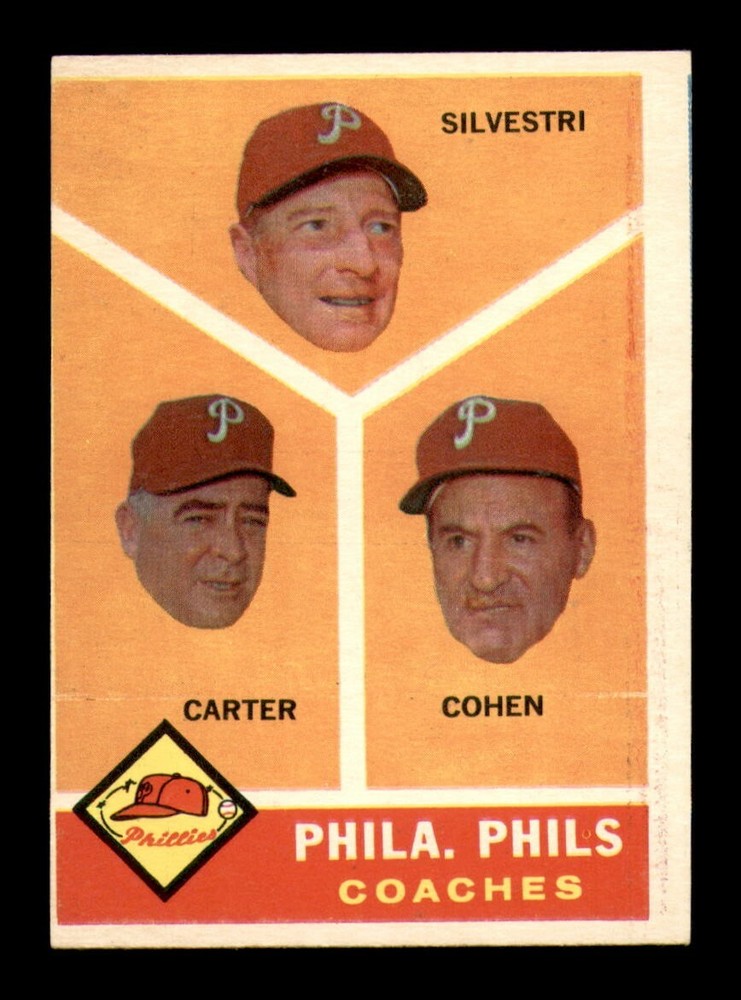 1960 Topps #466 Phillies Coaches EX-MINT Condition from OBGcards