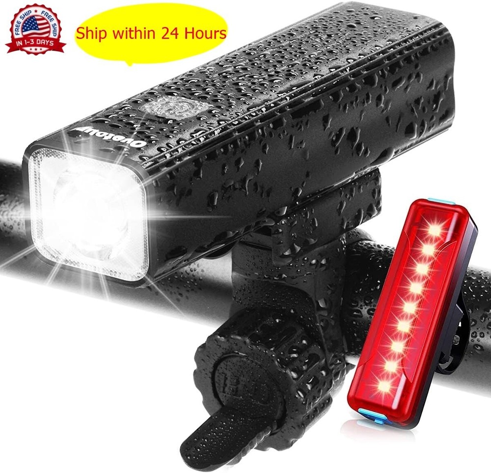 USB Rechargeable Bike Light Set 1000 Lumens 4800mAh Front & Rear