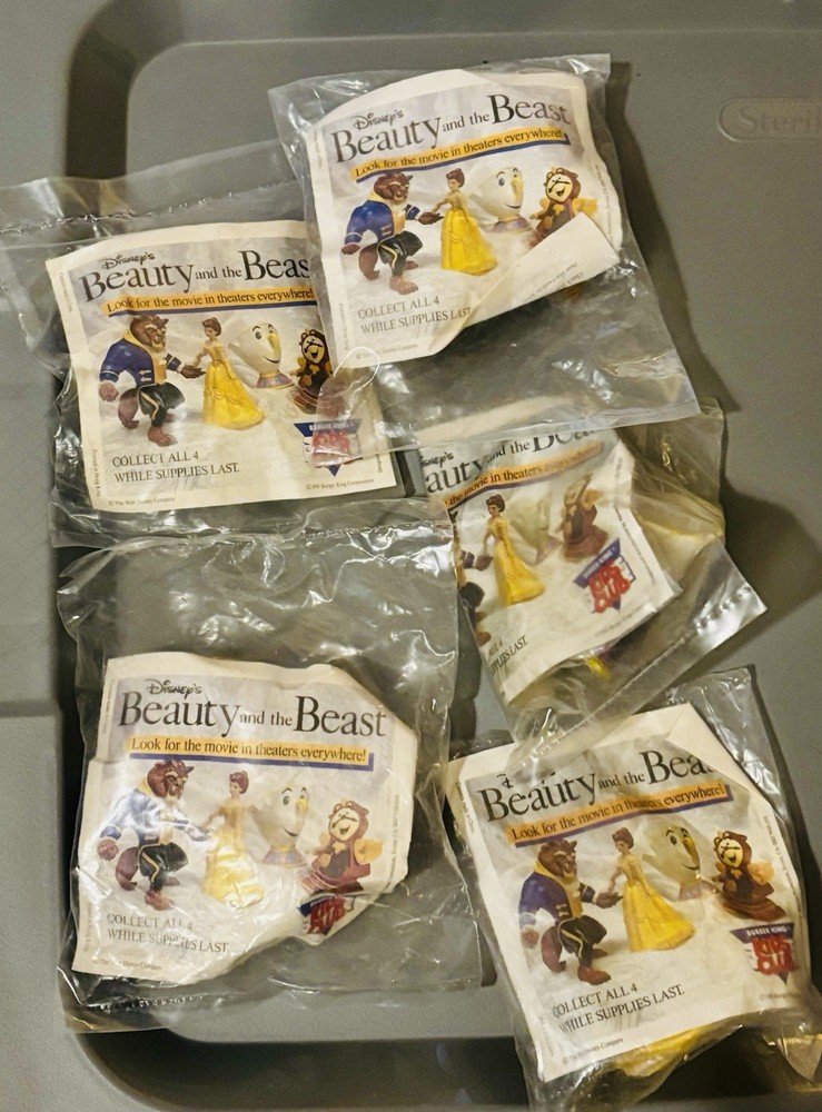 Vintage 1991 Beauty & The Beast Burger King Toy New $15 Each
