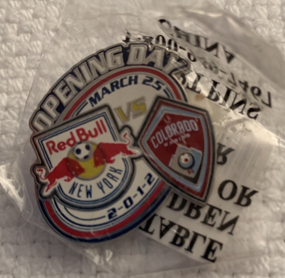 NY RED BULLS OPENING DAY PIN MLS SOCCER 2012 COLORADO RAPIDS FOOTBALL
