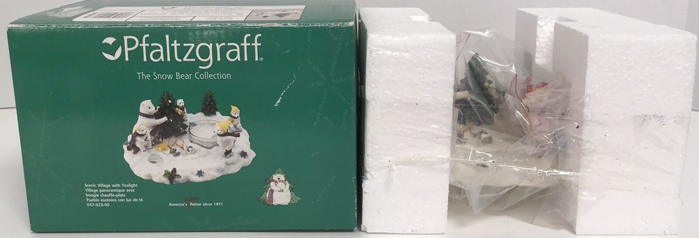Pfaltzgraff Snow Bear Collection Scenic Village w/Tealight 047-629-00 Christmas