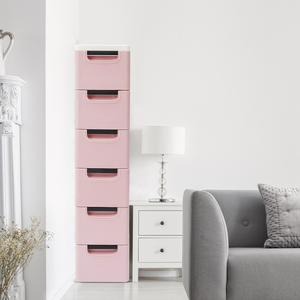 6-Drawer Storage Cabinet for Home or Office Narrow Spaces