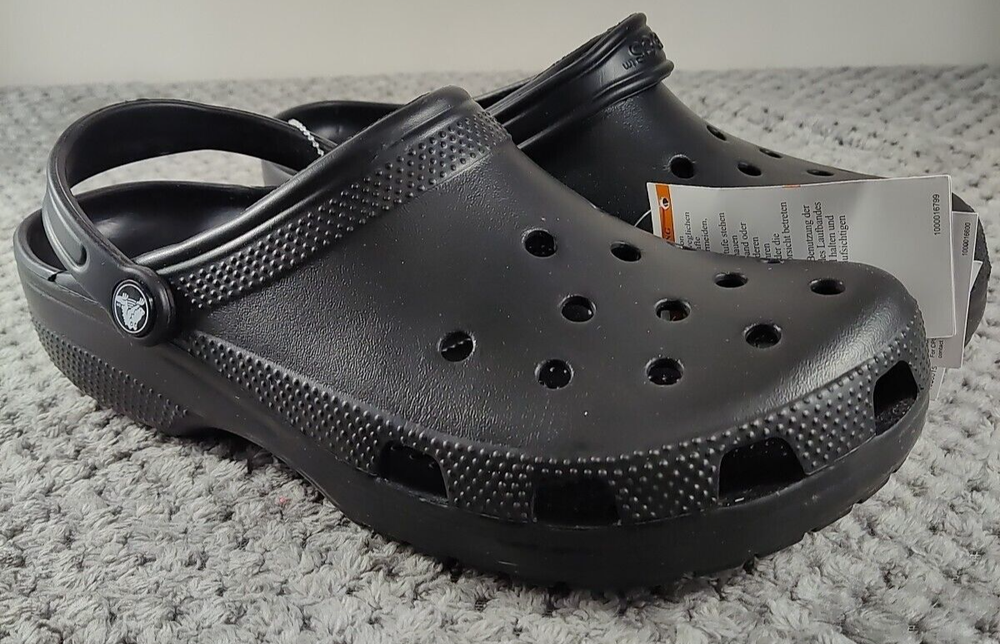 Crocs Men's Classic Clog Slip-On Sandal- Shoe Style 10001-Size M11-Black