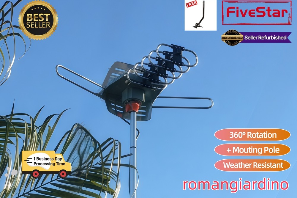 Best Seller Outdoor TV Antenna Pole Motorized 4K 360° HDTV Flash Sale