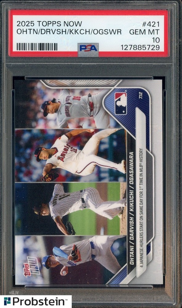 #2 2025 Topps Now #421 Ohtani Darvish Kikuchi Ogasawara PSA 10 GEM MINT