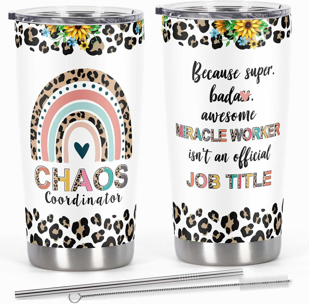 Chaos Coordinator Tumbler, Birthday Gift for Teacher Mom Boss Lady Coworker Mana