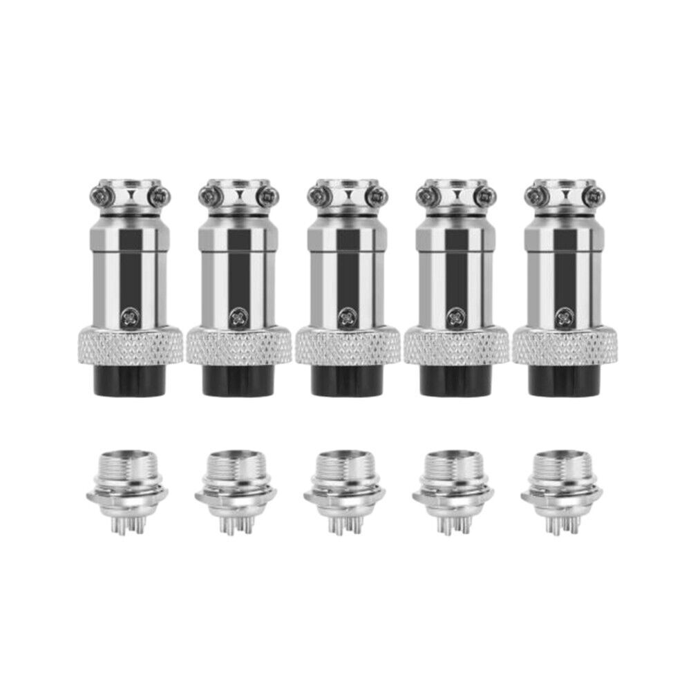 5 Pair Aviation Plug 4 Pin Male Female Panel Wire Connector 16mm GX16-4 #W5*