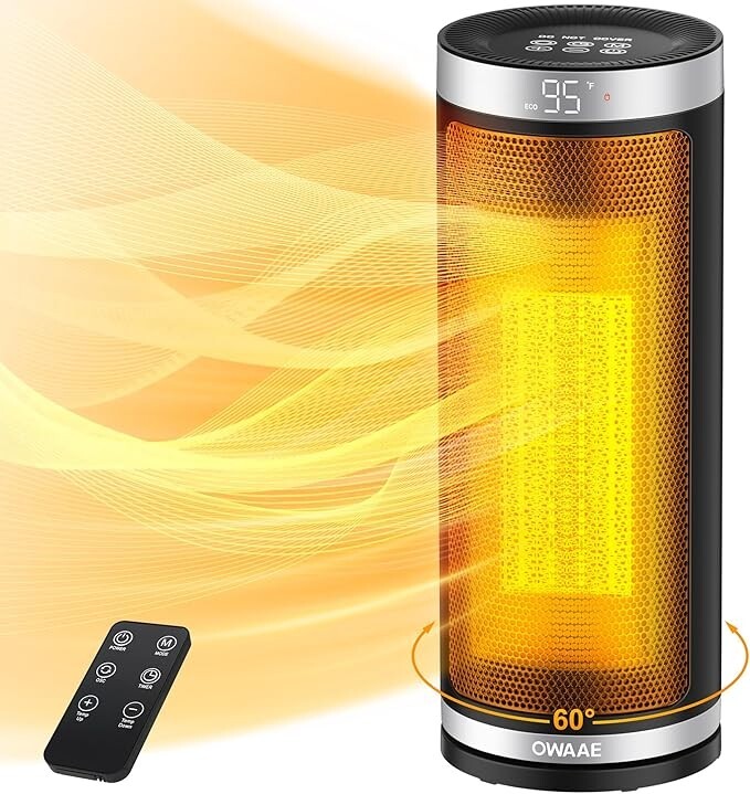 1500W Portable Space Heater Electric Ceramic Tower Heater with Remote US