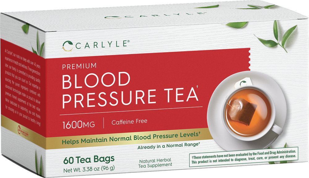 Blood Pressure Tea | 60 Tea Bags | with Hibiscus | Vegetarian | by Carlyle