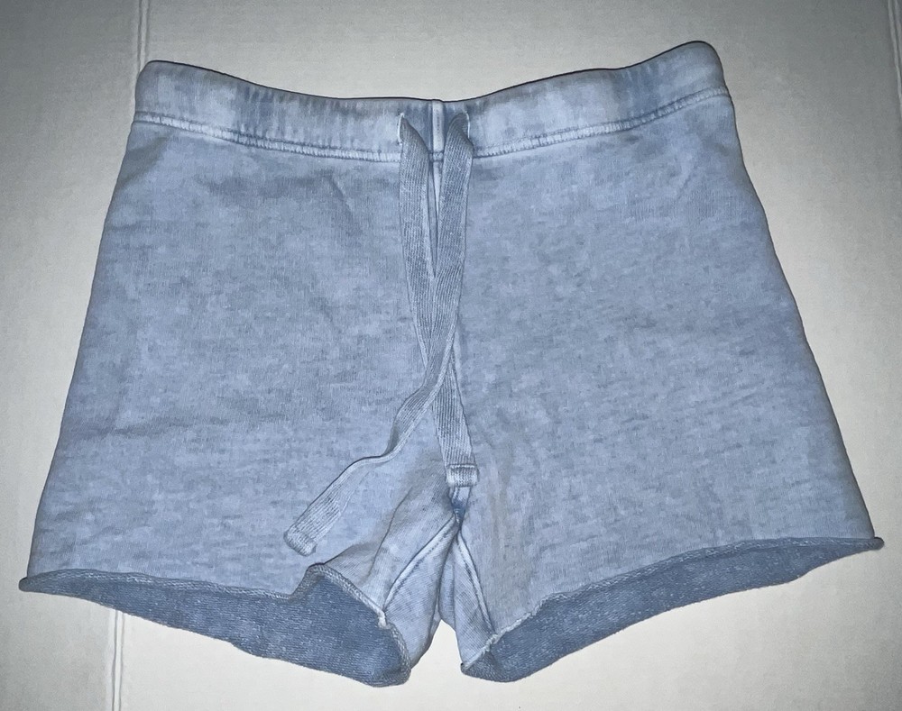 Frank & Eileen Sweat Shorts Womens XS Pearl Light Blue Triple Fleece Drawstring