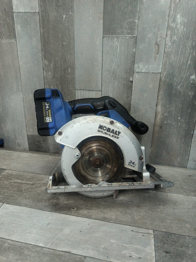 KOBALT 24v Circular Saw KCS 6524B-03 W/ 4ah Ext Run Battery & Charger Tested