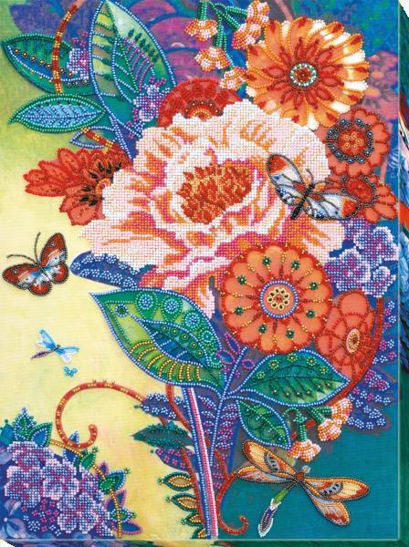 Bead embroidery kit Magic of Color needlework kit Art canvas beadwork pattern