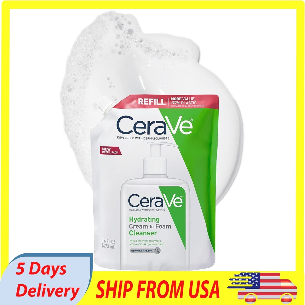 CeraVe Hydrating Cream-to-Foam Cleanser & Makeup Remover 16oz Refill