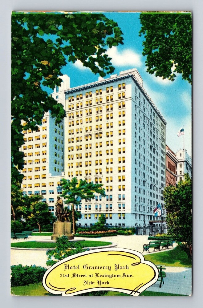 New York City NY, Hotel Gramercy Park, Souvenir, Vintage Postcard