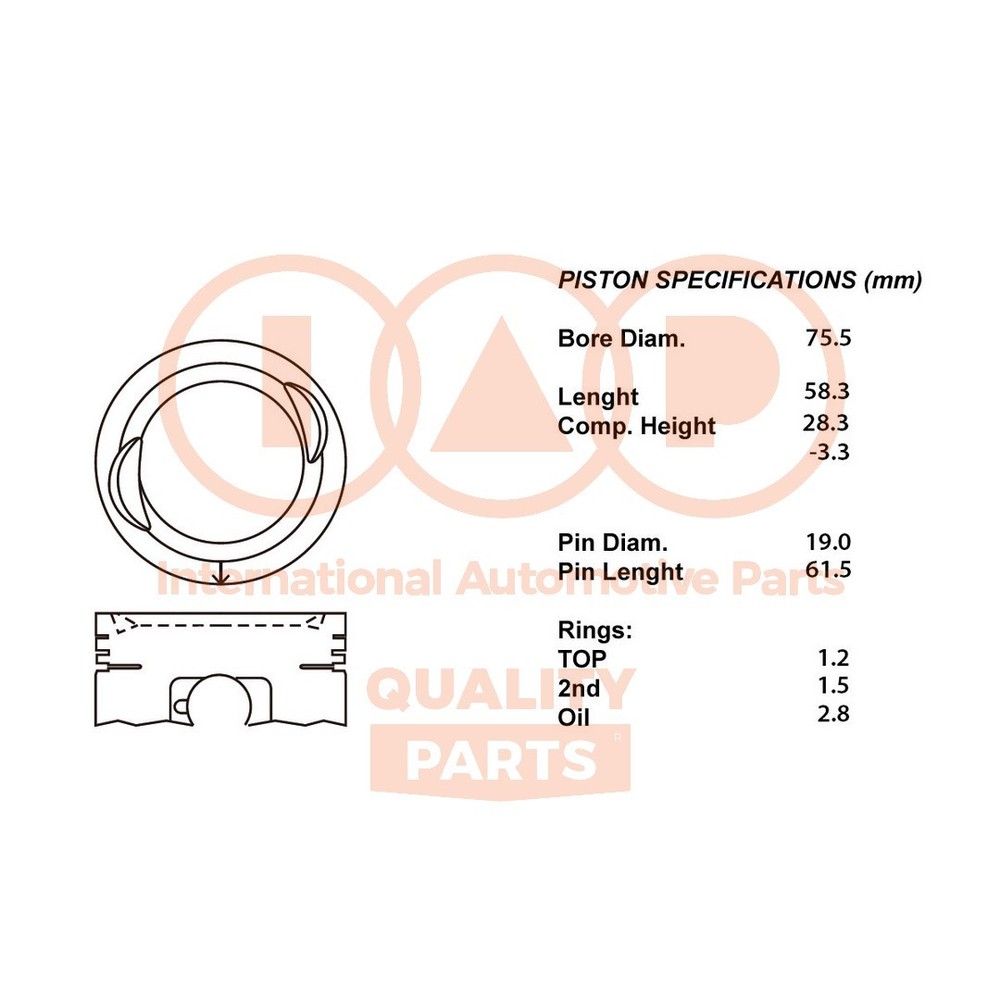 Complete Piston Series 100-16051 IAP QUALITY PARTS for Suzuki - Upgrade 050