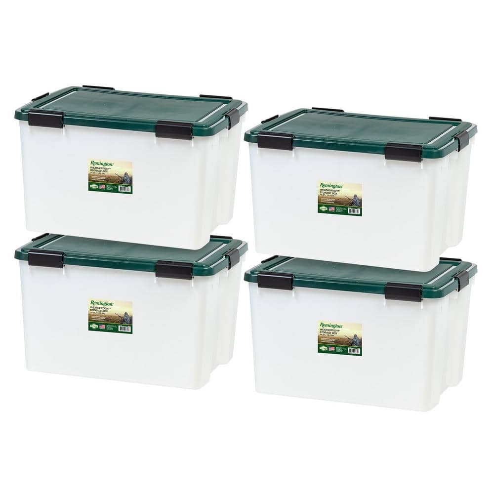 Remington 18.5-Gallon Weathertight Storage Tote Set of 4  