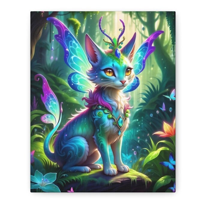 Enchanted Fey Cat Fantasy Wall Art for Home Decor