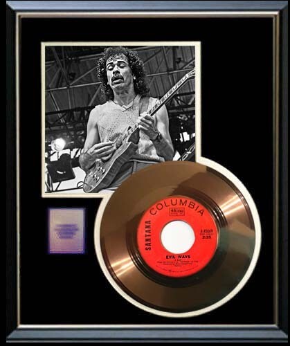 SANTANA EVIL WAYS 45 RPM GOLD  RECORD NON RIAA AWARD RARE!!