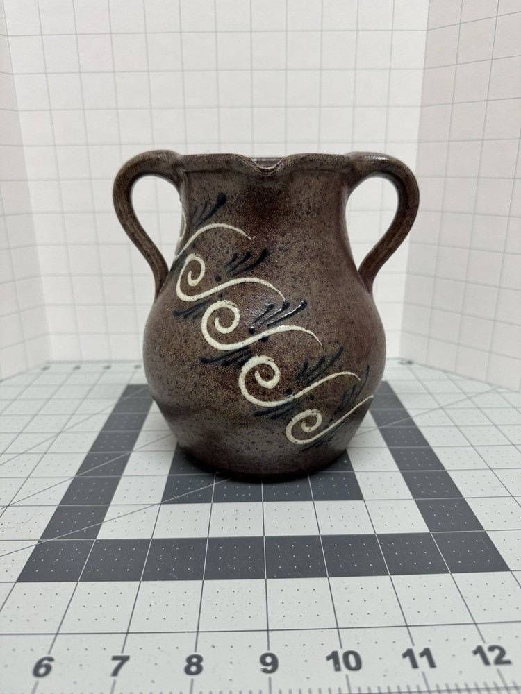 German ceramic pottery, amphora style vase, rounded body