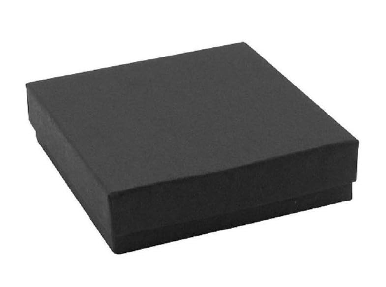 12 Pack Black Matte Cotton-Filled Cardboard Jewelry Display Box for Necklaces Bracelets