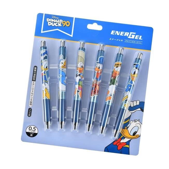 Disney Store Japan EnerGel Pen Gel Ball Pen 0.5mm Donald Duck 90th 6P Set