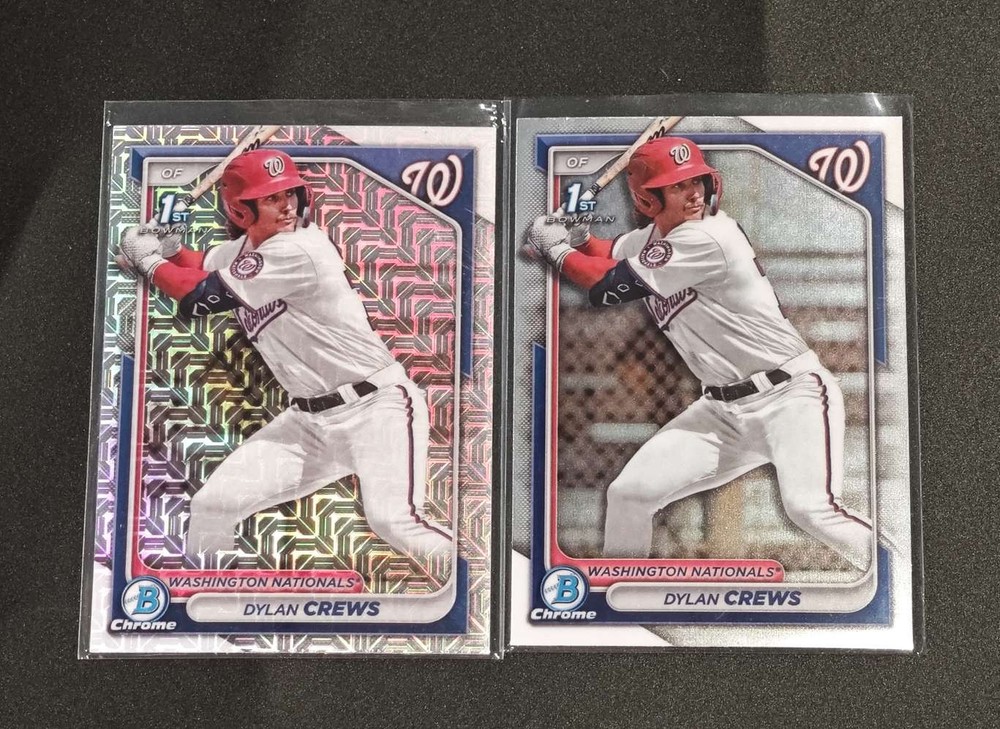 Dylan Crews 2024 Bowman Chrome Mojo Refractor & Base Nationals #BCP-25 Lots2 HD