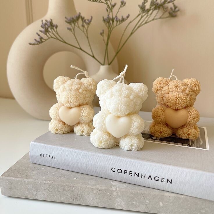 Soy Wax Teddy Bear Candle - Romantic Valentine’s Gift Birthday Present  