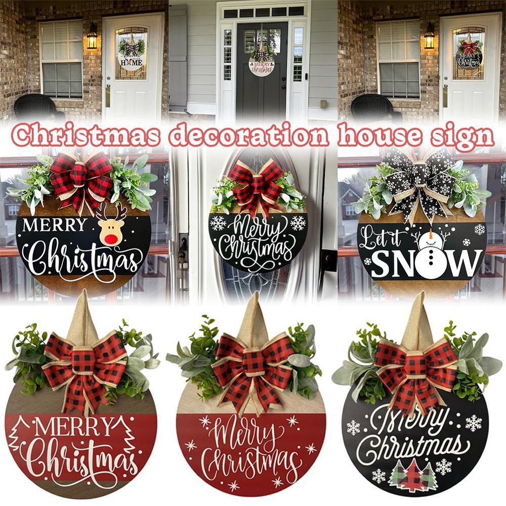 Christmas Decoration House Sign Snowman Decoration Wooden Decorations U4C7 △χ