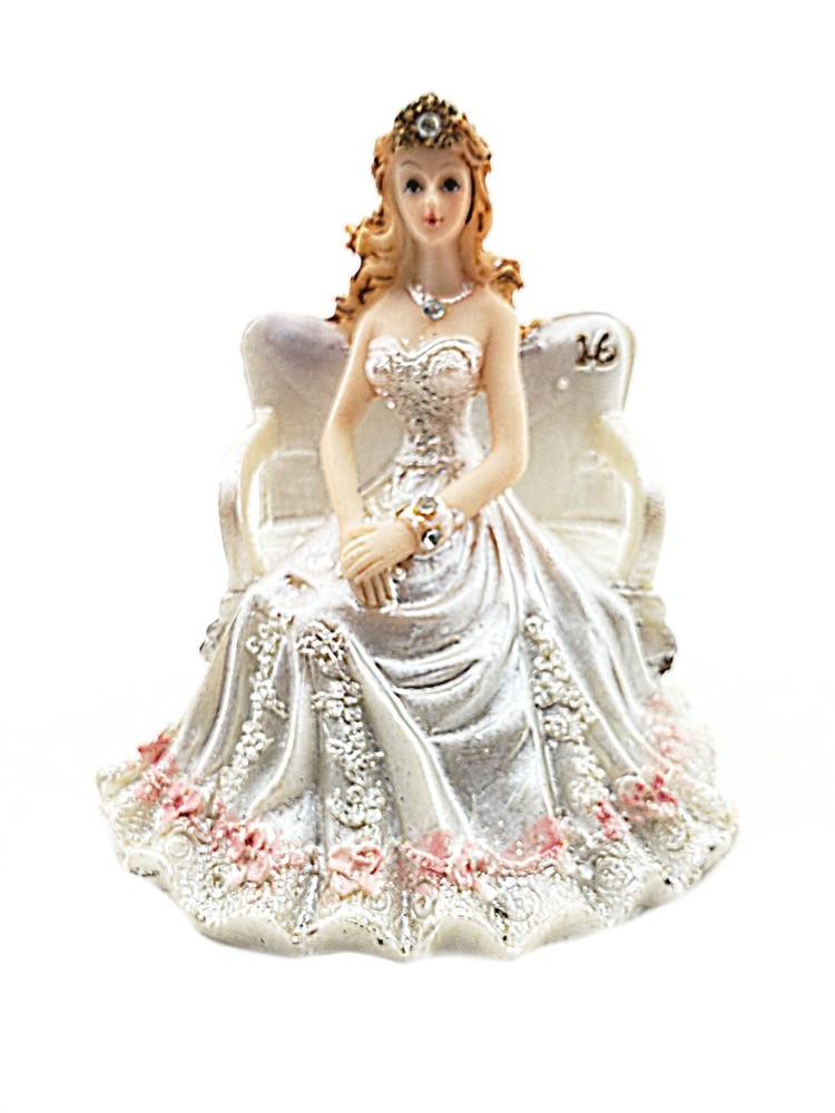 Sweet 16 Sitting Girl in a chair Favor Poly resin 3.75
