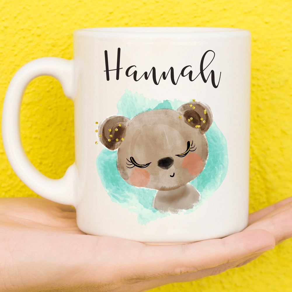 Cute Bear Mug Bear Gift For Animal Lovers Personalised Bear Mug Gifts For Women