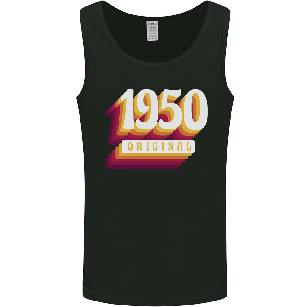 Retro 75th Birthday Original 1950 Mens Vest Tank Top