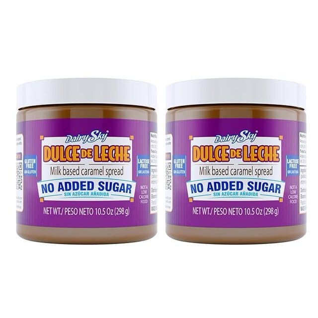 DairySky Dulce de Leche No Added Sugar - 10.5oz Made Real Milk, Gluten-Free 2pk
