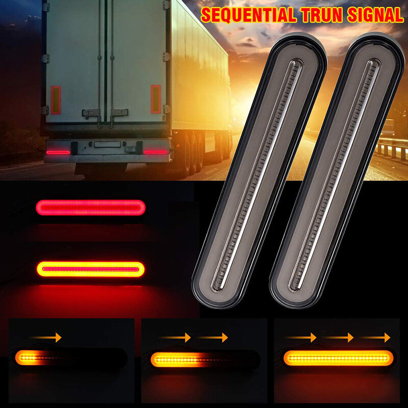 2PCS 28 LED Car Flowing Reverse Brake Turn Signal Rear Tail Light For RV Trailer