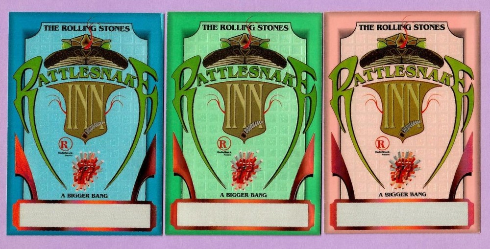 Rolling Stones Tour 2005 A Bigger Bang Backstage Pass Set of 3 Rattlesnake Inn