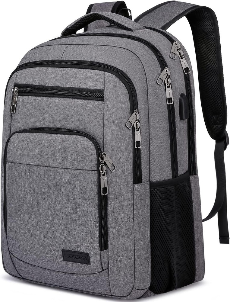Sleek Grey 15.6 Inch Business Backpack for Teen Boys and School Use