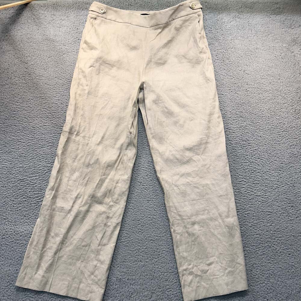 Linen Pants Womens Talbots Ankle Size 16X31 in Baggy Straight NWT