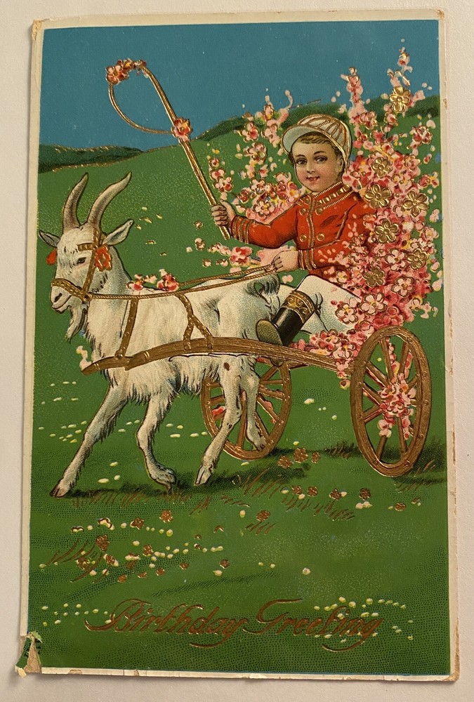 Vintage Embossed Postcard! Easter Birthday Greeting! s333