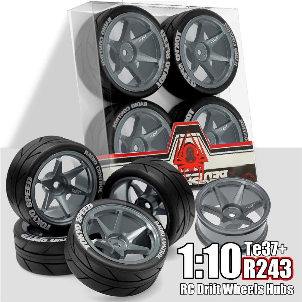 1/10 On-Road RC Car Aluminum Wheels & Tires for Yokomo MST HSP D4 HPI Tamiya