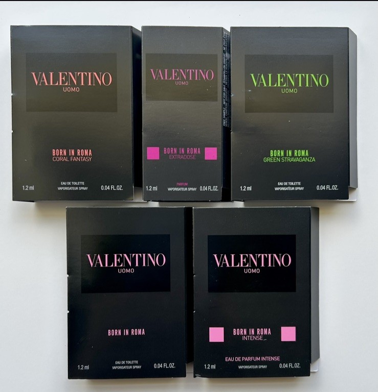 Valentino UOMO Men’s Cologne Collection Sample Spray Vial 5pc Set